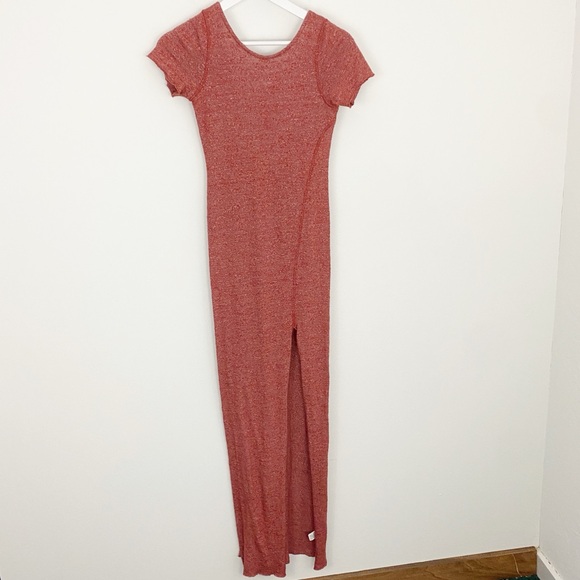 Free People Full Moon Maxi XS Low Back Cotton Red/ Orange Maxi Dress - Picture 3 of 7